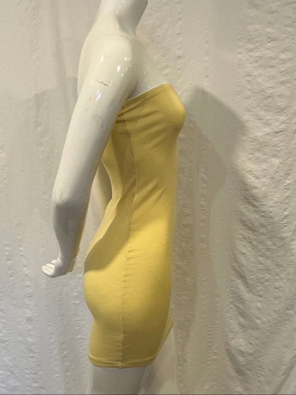 Forever 21 Yellow Ribbed Tube Dress Size Medium